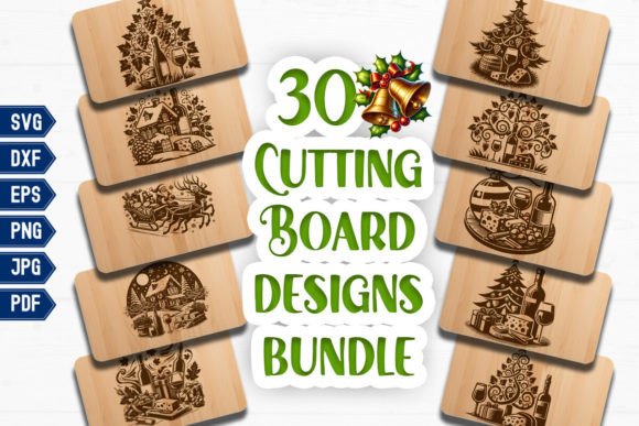 30 Bundle Christmas Cutting Board SVG: Creative Possibilities for Holiday Crafts
