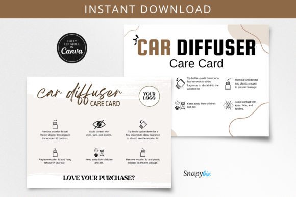 Car Diffuser Care Guide CANVA Editable: A Practical Tool for Clear and Stylish Instructions