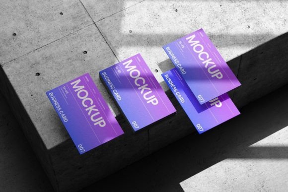 Concrete Surface Business Card Mockup: A Modern Approach to Brand Presentation