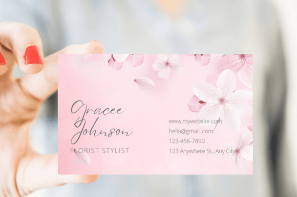 Floral Business Card Canva Template