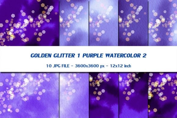 Golden Glitter 1 Purple Watercolor 2
