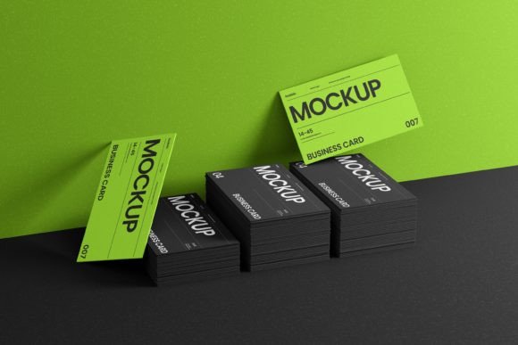 Green and Black Business Card Mockup: A Professional Presentation Tool