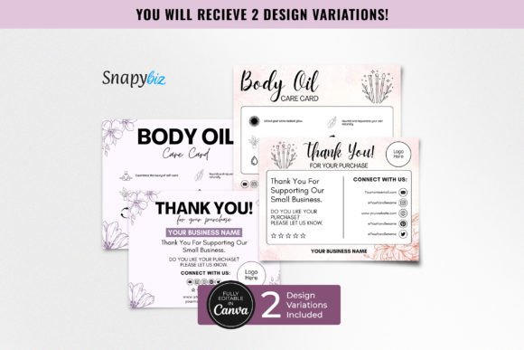 Minimalist Digital Body Oil Care Card: A Must-Have for Modern Small Businesses