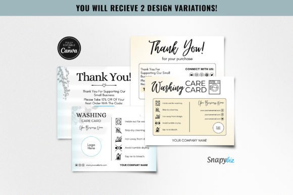 Minimalist Editable Clothing Care Card