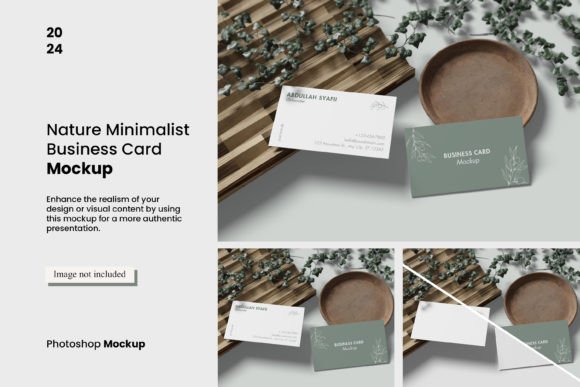 Nature-Inspired Minimalist Business Card Mockups for Professional Presentation