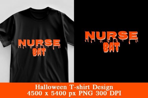 Nurse Bat Halloween T-shirt Design