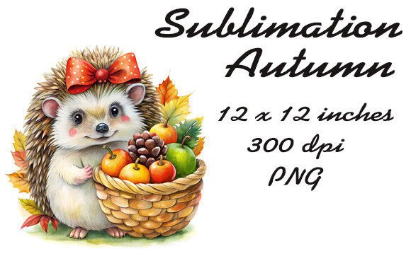 Sublimation Autumn Hedgehog PNG: A Versatile Design for Creative Projects