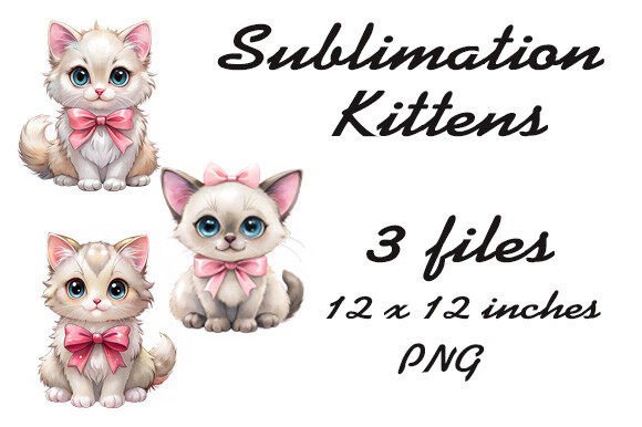 Sublimation Watercolor Kittens PNG