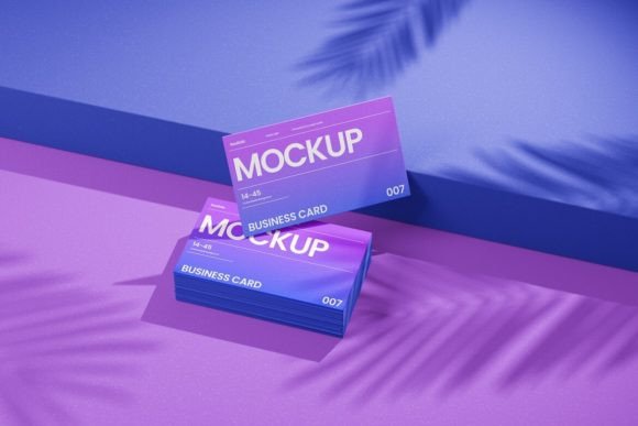 Vibrant Gradient Business Card Mockup