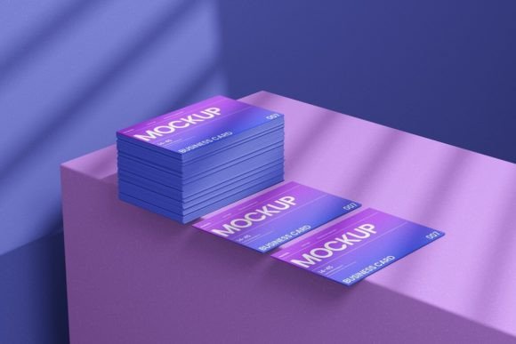 Vibrant Purple Business Card Mockup